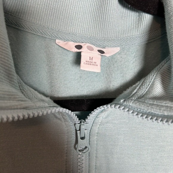 Three Dots Women's Sz Medium Butter Soft Quarter Zip Pullover Green - Picture 2 of 6